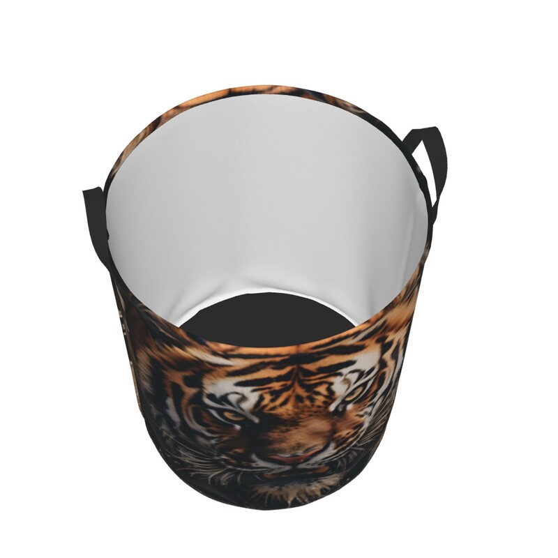 Nešvarių skalbinių krepšelis Tiger portretas sulankstomas drabužių laikymo kibiras Namų vandeniui atsparus organizatorius