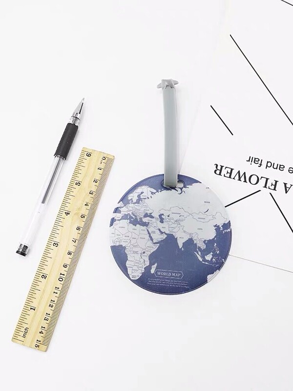 2023 Fashion Map Etichetă pentru bagaje femei Accesorii de călătorie cu gel de siliciu Suport pentru adresă de identificare pentru valiză Etichetă pentru îmbarcare pentru bagaje Etichetă portabilă