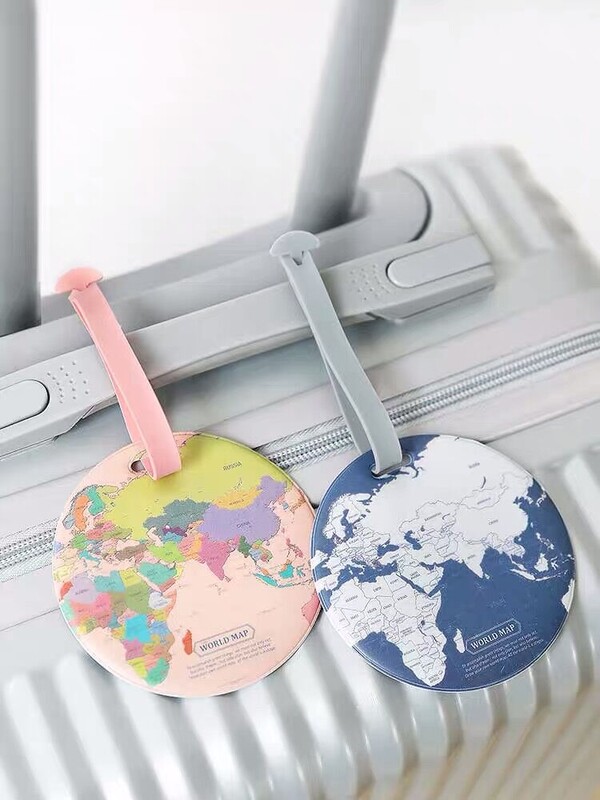 2023 Fashion Map Etichetă pentru bagaje femei Accesorii de călătorie cu gel de siliciu Suport pentru adresă de identificare pentru valiză Etichetă pentru îmbarcare pentru bagaje Etichetă portabilă