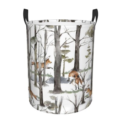 Αναδιπλούμενο καλάθι ρούχων για βρώμικα ρούχα Fox Illustration Storage Hamper Παιδική και Βρεφική Οργάνωση