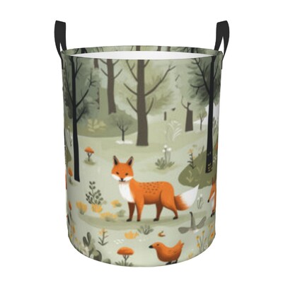Αναδιπλούμενο καλάθι ρούχων για βρώμικα ρούχα Fox Illustration Storage Hamper Παιδική και Βρεφική Οργάνωση