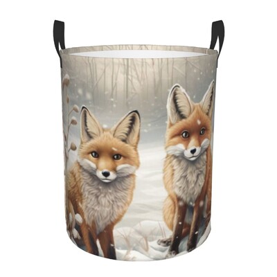 Αναδιπλούμενο καλάθι ρούχων για βρώμικα ρούχα Fox Illustration Storage Hamper Παιδική και Βρεφική Οργάνωση