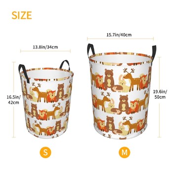 Αδιάβροχη τσάντα αποθήκευσης Natural Animals Forest Wildlife Household Dirty Laundry Basket Πτυσσόμενος κάδος αποθήκευσης Οργανωτής ρούχων