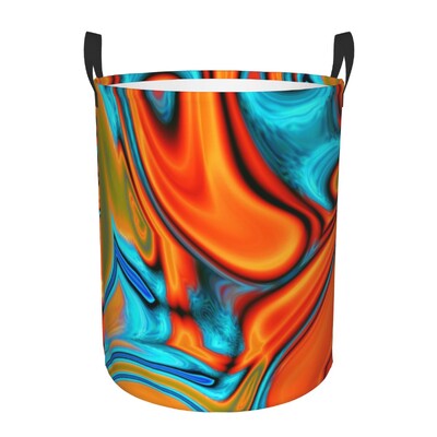 Egyedi Preppy Modern Minimalista Kék Arany Márvány Kavargó Mosodai Kosár Összecsukható Ruházat Határoló Játékok Szervező Tárolóládák