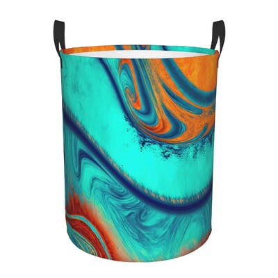 Egyedi Preppy Modern Minimalista Kék Arany Márvány Kavargó Mosodai Kosár Összecsukható Ruházat Határoló Játékok Szervező Tárolóládák