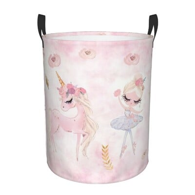 Ballet Art Coș de rufe Pliabil haine de lebădă Coș de jucărie Coș de depozitare pentru creșă de copii