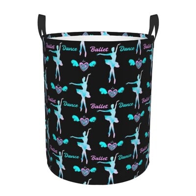 Ballet Art Coș de rufe Pliabil haine de lebădă Coș de jucărie Coș de depozitare pentru creșă de copii