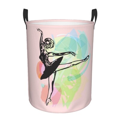 Ballet Art Coș de rufe Pliabil haine de lebădă Coș de jucărie Coș de depozitare pentru creșă de copii