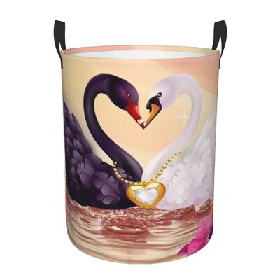 Ballet Art Coș de rufe Pliabil haine de lebădă Coș de jucărie Coș de depozitare pentru creșă de copii