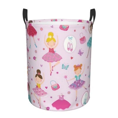 Ballet Art Coș de rufe Pliabil haine de lebădă Coș de jucărie Coș de depozitare pentru creșă de copii