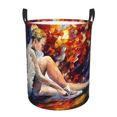 Ballet Art Coș de rufe Pliabil haine de lebădă Coș de jucărie Coș de depozitare pentru creșă de copii