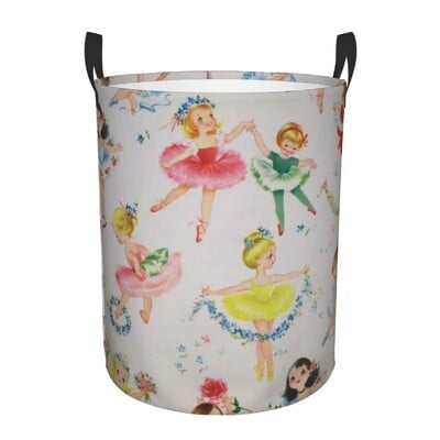 Ballet Art Coș de rufe Pliabil haine de lebădă Coș de jucărie Coș de depozitare pentru creșă de copii