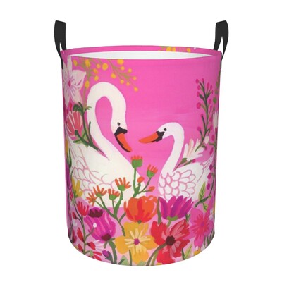 Ballet Art Coș de rufe Pliabil haine de lebădă Coș de jucărie Coș de depozitare pentru creșă de copii