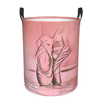 Ballet Art Coș de rufe Pliabil haine de lebădă Coș de jucărie Coș de depozitare pentru creșă de copii