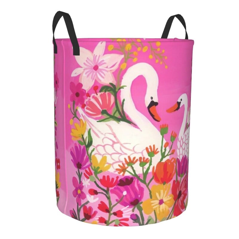Ballet Art Coș de rufe Pliabil haine de lebădă Coș de jucărie Coș de depozitare pentru creșă de copii