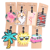 1 KOM Kreativni crtani kovčeg s oznakom za prtljagu Modni stil Silikonska prtljaga Naziv ID adrese Naljepnica za prijenosnu naljepnicu za putne dodatke