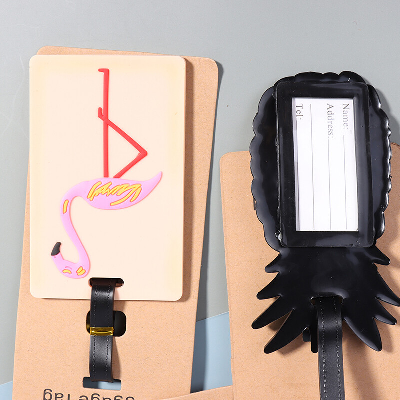 1 KOM Kreativni crtani kovčeg s oznakom za prtljagu Modni stil Silikonska prtljaga Naziv ID adrese Naljepnica za prijenosnu naljepnicu za putne dodatke