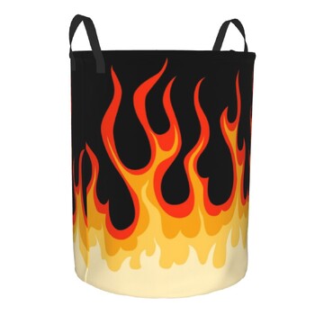 Red Classic Racing Flames Laundry Hamper Μεγάλο καλάθι αποθήκευσης Hot Fire Kids Nursery Toy Organizer