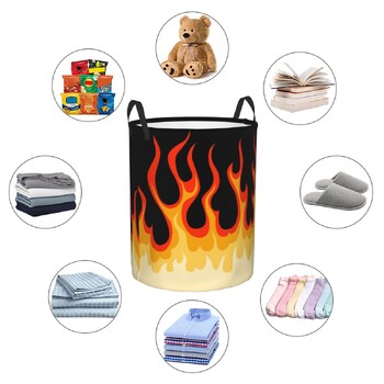 Red Classic Racing Flames Laundry Hamper Μεγάλο καλάθι αποθήκευσης Hot Fire Kids Nursery Toy Organizer