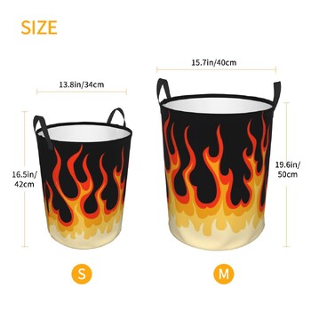 Red Classic Racing Flames Laundry Hamper Μεγάλο καλάθι αποθήκευσης Hot Fire Kids Nursery Toy Organizer