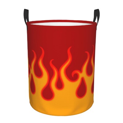 Red Classic Racing Flames Laundry Hamper Μεγάλο καλάθι αποθήκευσης Hot Fire Kids Nursery Toy Organizer