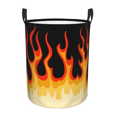 Red Classic Racing Flames Laundry Hamper Μεγάλο καλάθι αποθήκευσης Hot Fire Kids Nursery Toy Organizer