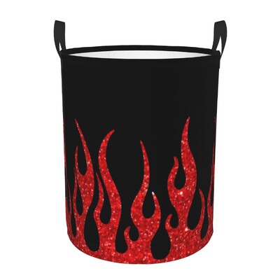 Red Classic Racing Flames Laundry Hamper Μεγάλο καλάθι αποθήκευσης Hot Fire Kids Nursery Toy Organizer
