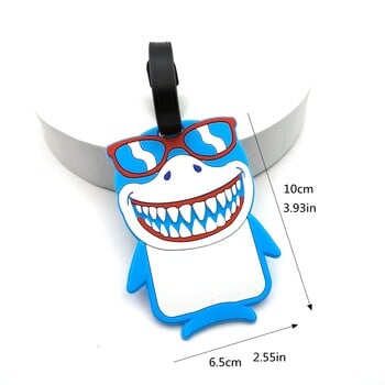 1PCS Cute Shark Luggage Tag Ετικέτα επιβίβασης Αποσκευή Ετικέτα Αντικειμένου Απώλεια Πρόληψης Ετικέτα Ταξίδι Βασική Πρόληψη Απώλειας Κρεμασμένη ετικέτα