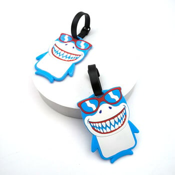 1PCS Cute Shark Luggage Tag Ετικέτα επιβίβασης Αποσκευή Ετικέτα Αντικειμένου Απώλεια Πρόληψης Ετικέτα Ταξίδι Βασική Πρόληψη Απώλειας Κρεμασμένη ετικέτα