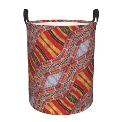 Kabyle Jewelry Tafzimth Amazigh Καλάθι Πλυντηρίου Πτυσσόμενο Ethnic Geometric Baby Hamper for Nursery Toys Organizer Αποθήκευση Κάδοι