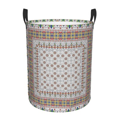 Kabyle Jewelry Tafzimth Amazigh Καλάθι Πλυντηρίου Πτυσσόμενο Ethnic Geometric Baby Hamper for Nursery Toys Organizer Αποθήκευση Κάδοι