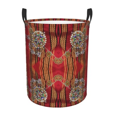 Kabyle Jewelry Tafzimth Amazigh Καλάθι Πλυντηρίου Πτυσσόμενο Ethnic Geometric Baby Hamper for Nursery Toys Organizer Αποθήκευση Κάδοι