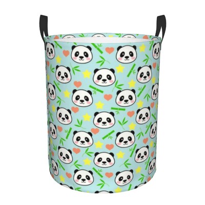 Individualizuoto animacinio filmo „Panda Bear“ skalbinių kliūtis, didelis sandėliavimo krepšelis, vaikų darželio žaislų laikiklis