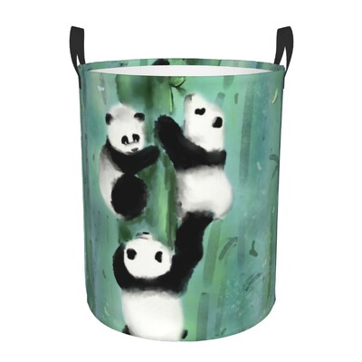 Individualizuoto animacinio filmo „Panda Bear“ skalbinių kliūtis, didelis sandėliavimo krepšelis, vaikų darželio žaislų laikiklis