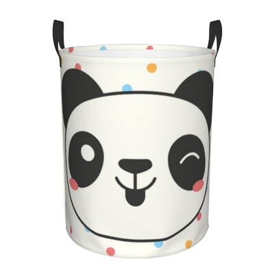 Individualizuoto animacinio filmo „Panda Bear“ skalbinių kliūtis, didelis sandėliavimo krepšelis, vaikų darželio žaislų laikiklis