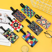 1 db Geometrikus puha szilikon poggyászcímkék Bőrönd azonosító Címek Név Tartó Poggyászcímke címke Utazási kiegészítők Csomagcímkék