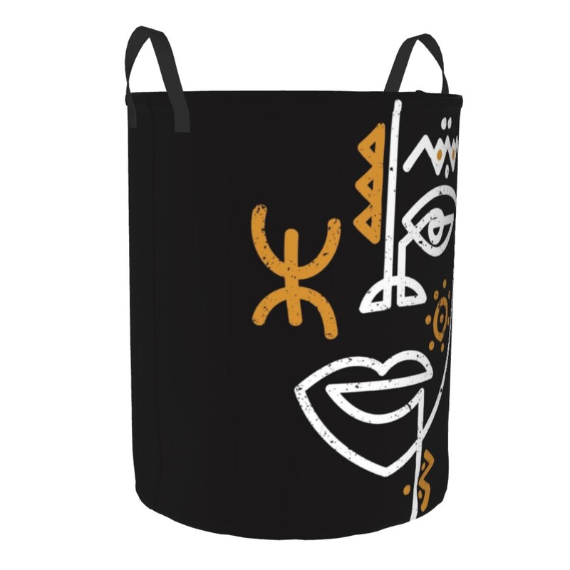 Berber Tifinagh Z Imazighen Veido skalbinių krepšelis Sulankstomas didelis drabužių laikymo dėžė Amazigh Kabyle Art kūdikių kliūtis
