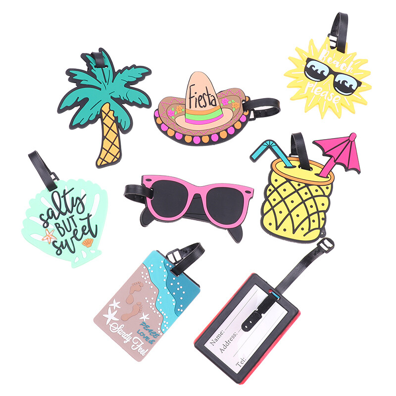 Kreatív poggyászcímkék Bőrönd azonosító címek Tartó Gyümölcsök Poggyász beszállási címkék Hordozható címkék utazási kiegészítők