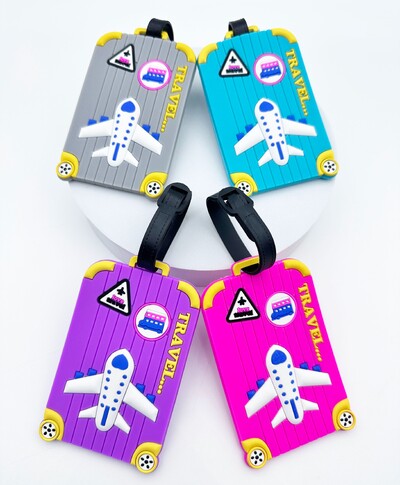 1vnt Creative Aircraft Kelių spalvų bagažo etiketė Oro uosto etiketė Kelionėms skirta vyrų ir moterų pakabinama nuo praradimo