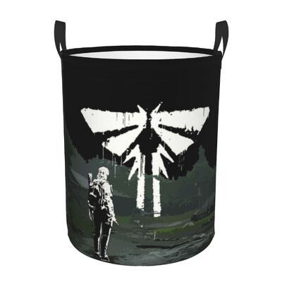 The Last Of Us Ellie Tattoo Coș de rufe Pliabil mare Coș de depozitare pentru haine Joc video Coș pentru copii Firefly