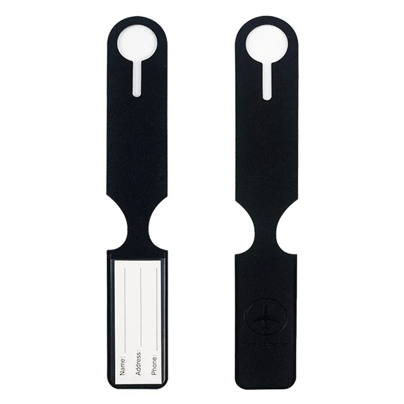 1x PU bőr poggyászcímke hordozható bőrönd azonosító címke poggyász beszállótáska címke név azonosító cím tartó utazási kiegészítők