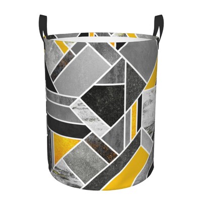 Geometric Laundry Hamper Μεγάλο καλάθι αποθήκευσης Αφηρημένη μπλε μοντέρνα τέχνη Παιδική οργάνωση παιδικών παιχνιδιών