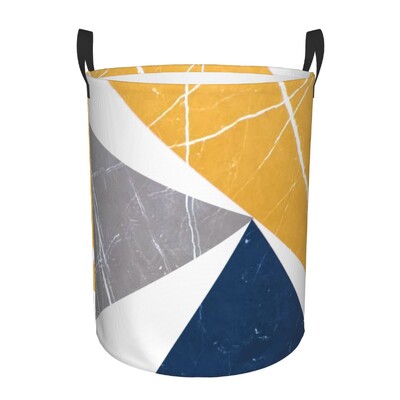 Geometric Laundry Hamper Μεγάλο καλάθι αποθήκευσης Αφηρημένη μπλε μοντέρνα τέχνη Παιδική οργάνωση παιδικών παιχνιδιών