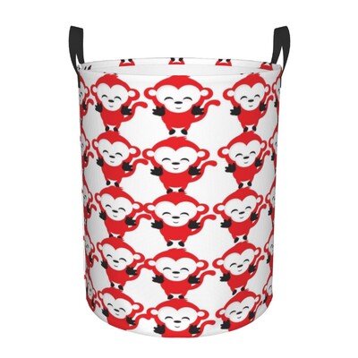 kohandatud Lovely Monkey Prinditud pesukorv Kokkupandav lapsehoidja lasteaia mänguasjade jaoks Korraldaja hoiukastid