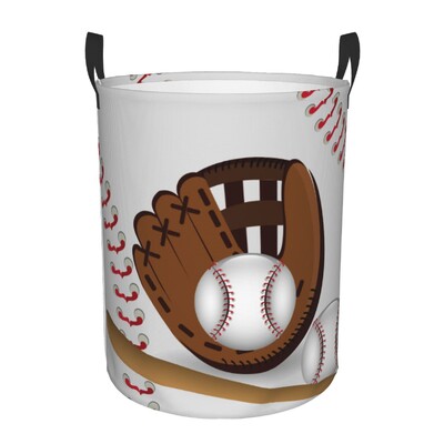 Sulankstomas skalbinių krepšelis beisbolo mėgėjo raštas nešvarių drabužių laikymo kibiras Drabužių spinta Drabužių organizatorius kliūtis