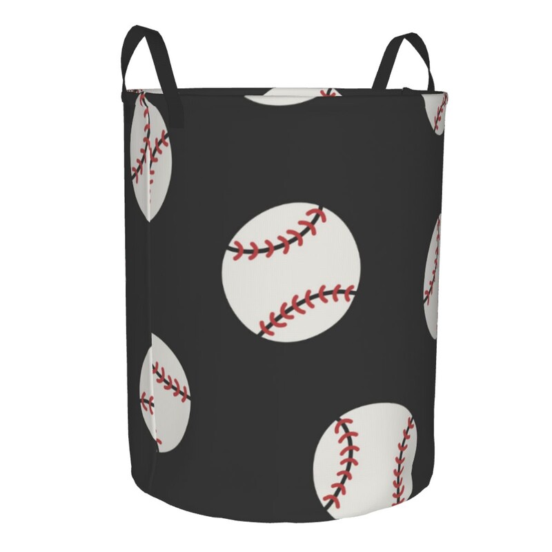 Sulankstomas skalbinių krepšelis beisbolo raštas apvalus laikymo dėžė, didelė kliūtis sulankstoma drabužių kibiras