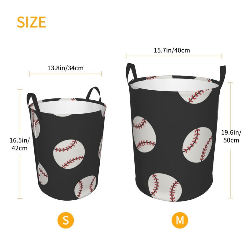 Sulankstomas skalbinių krepšelis beisbolo raštas apvalus laikymo dėžė, didelė kliūtis sulankstoma drabužių kibiras
