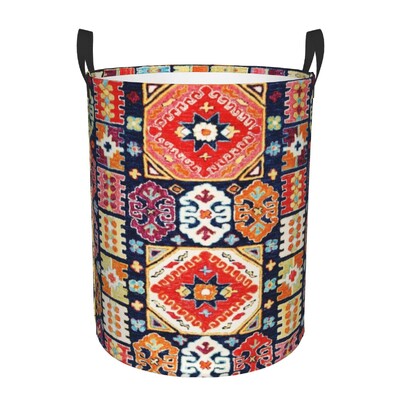 Austrumu tradicionālā lauku māja senlaicīgs bohēmijas stila veļas grozs Boho apģērbu rotaļlietu glabāšanas tvertne bērnudārzam