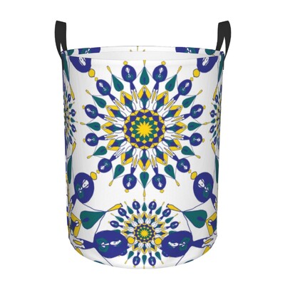 Austrumu tradicionālā lauku māja senlaicīgs bohēmijas stila veļas grozs Boho apģērbu rotaļlietu glabāšanas tvertne bērnudārzam