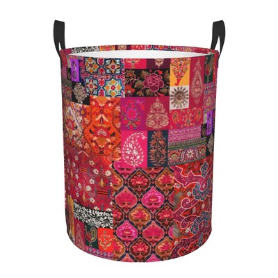 Austrumu tradicionālā lauku māja senlaicīgs bohēmijas stila veļas grozs Boho apģērbu rotaļlietu glabāšanas tvertne bērnudārzam